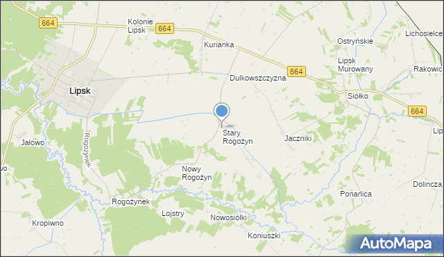 mapa Stary Rogożyn, Stary Rogożyn na mapie Targeo
